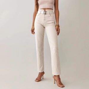 Reformation Belted Jeans - Bone - Size 29